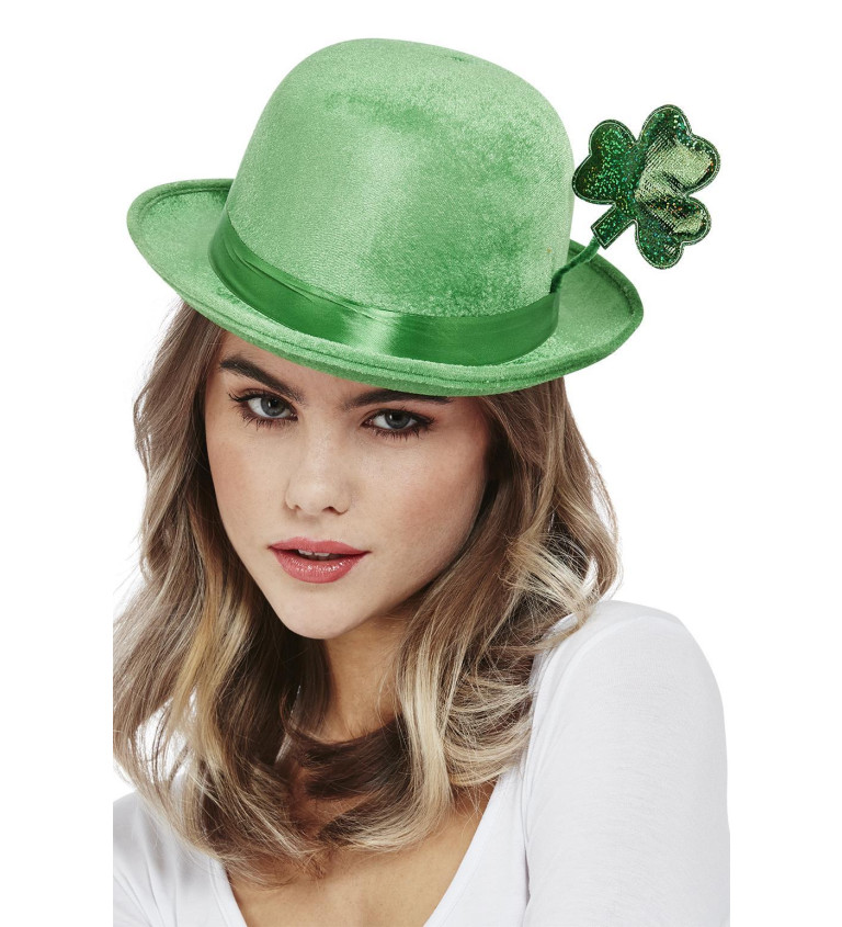 Zelený třpytivý klobouk - sv. Patrik
