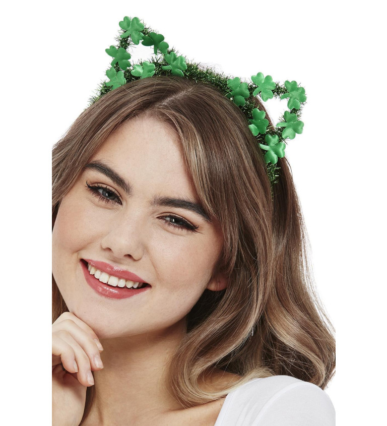 Zelená glitter čelenka Paddy's Day