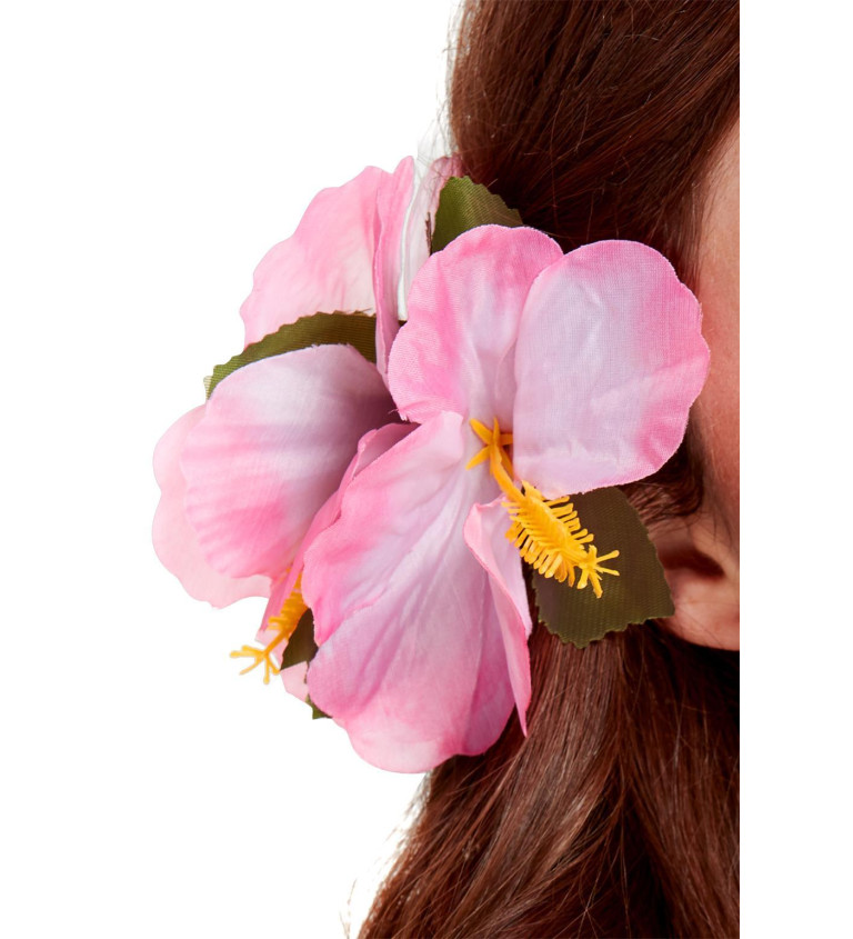 Havajská květina do vlasů - růžová
