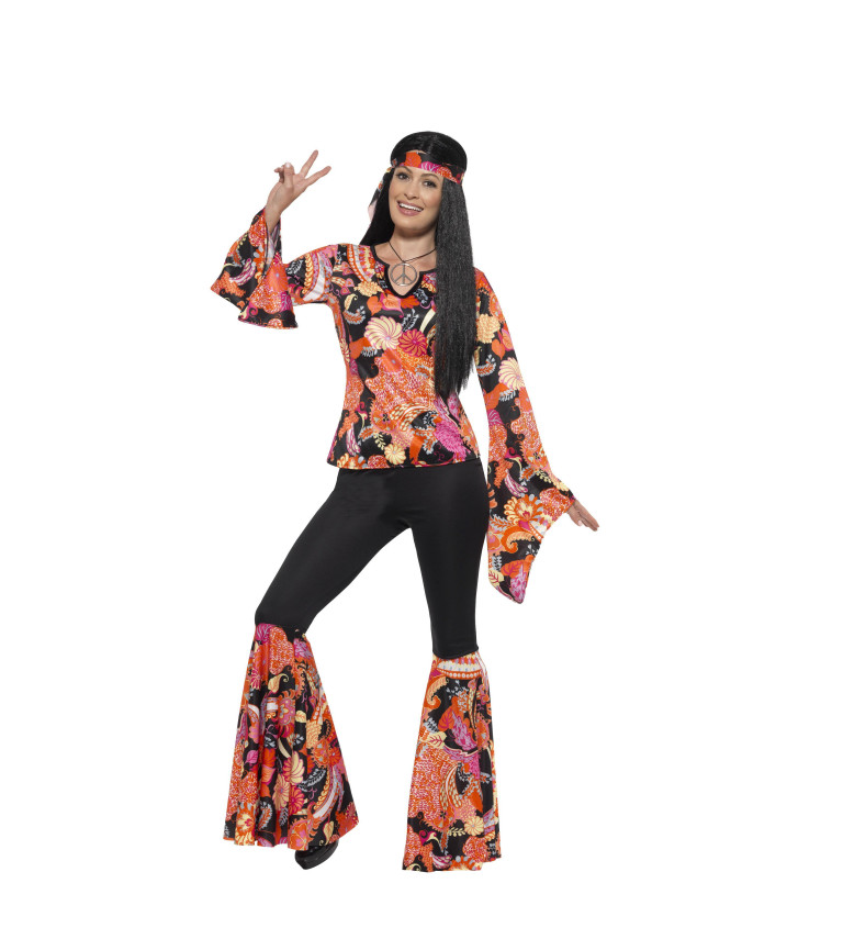 Hippie barevný dámský kostým