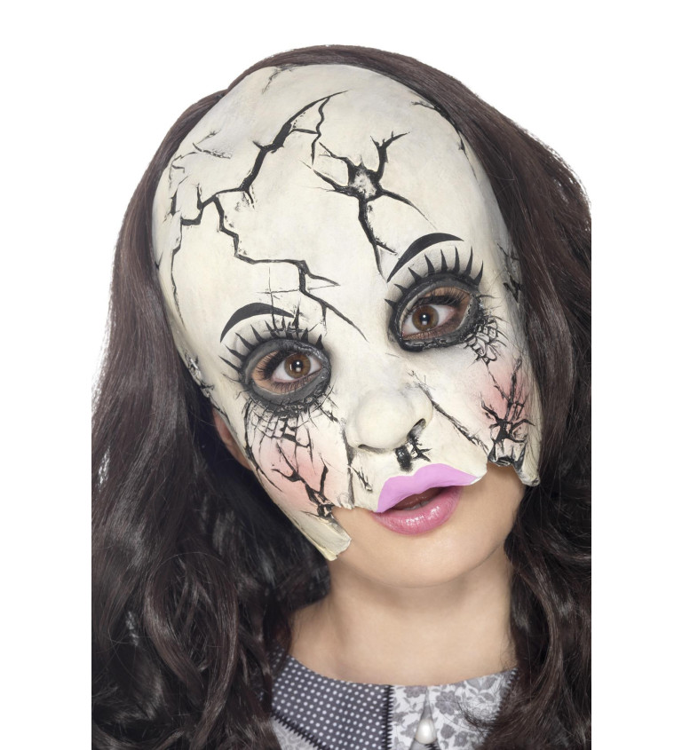 Maska hororová - rozbitá panenka