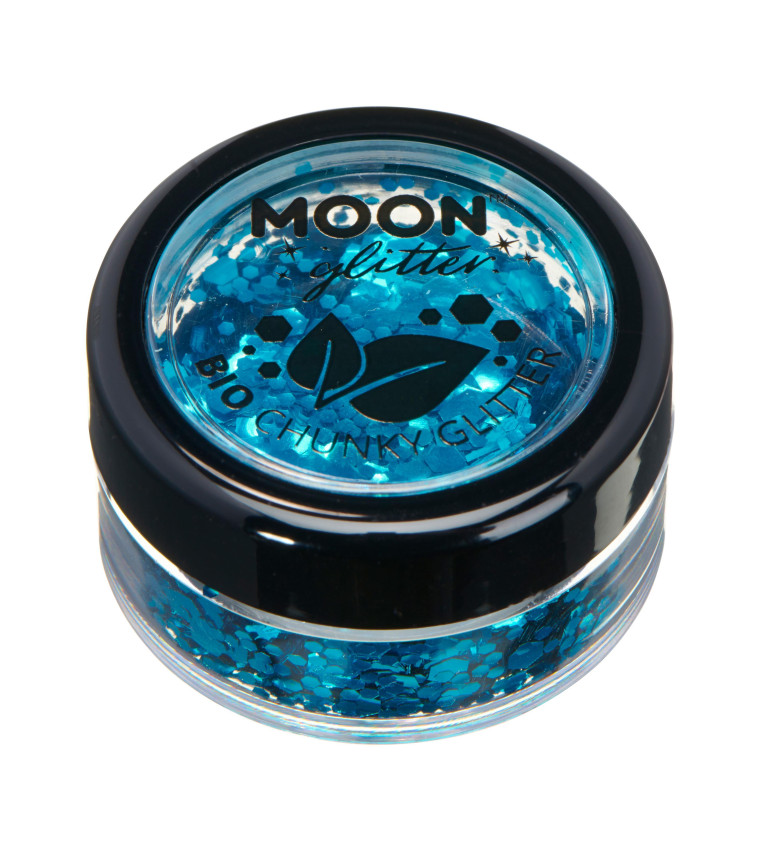 Třpytky moon - modré velké BIO