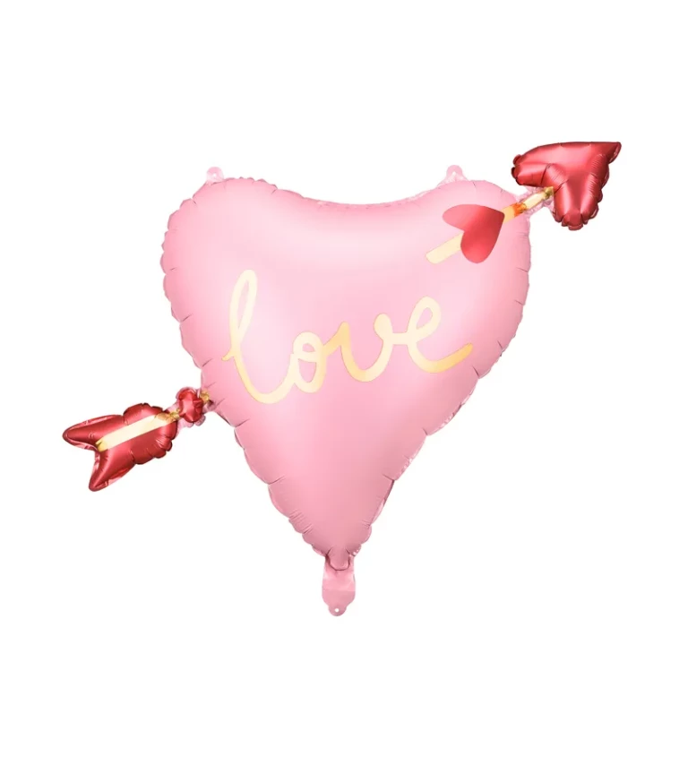 Fóliový balónek - Srdíčko s nápisem "love"