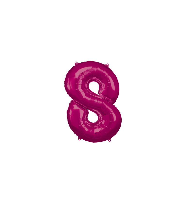 Růžový fóliový balónek čísla 8 - velký