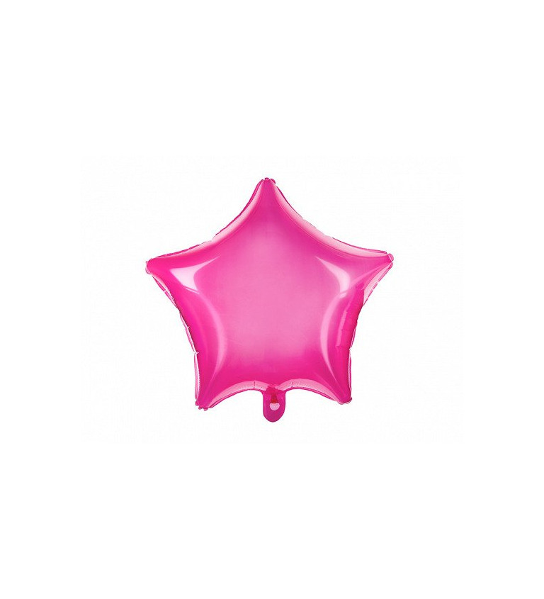 Fóliový balónek- růžová průhledná hvězda