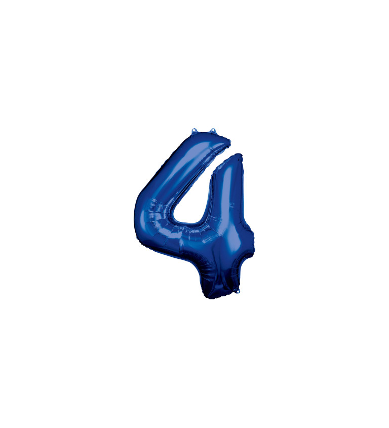 Modrý fóliový balónek čísla 4 - velký