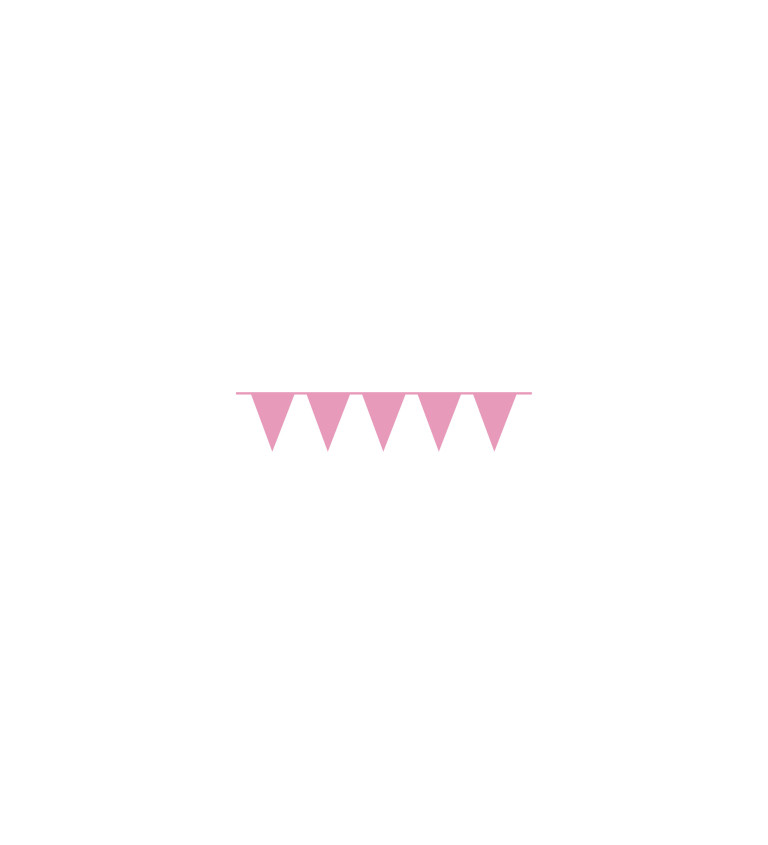 Girlanda růžová - vlaječková