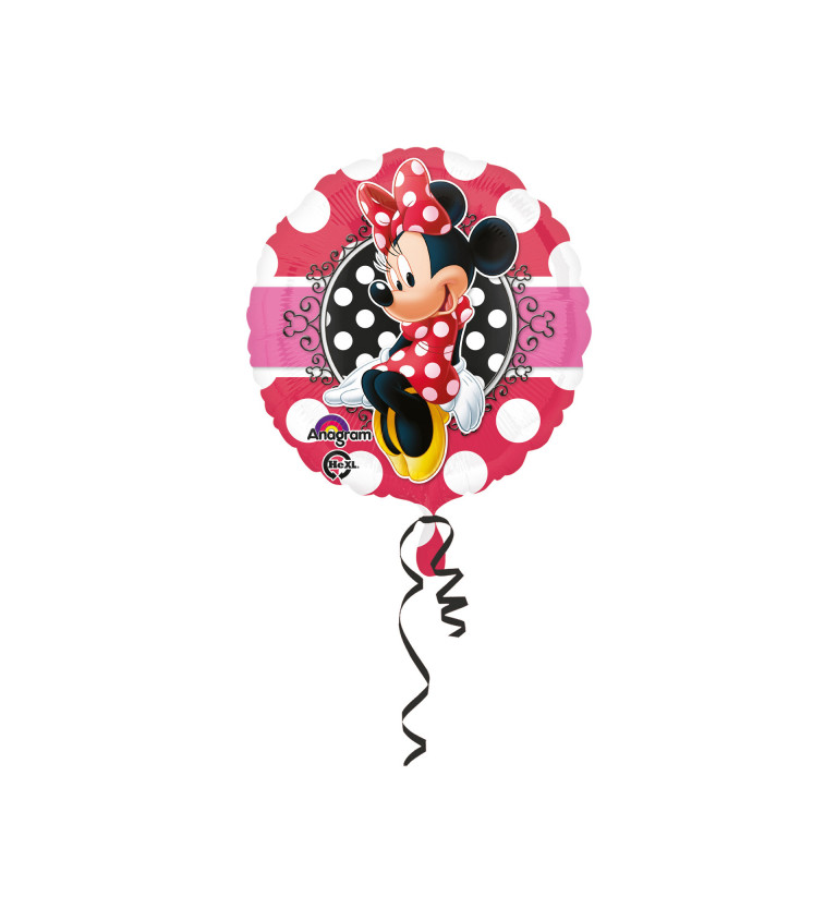 Kulatý fóliový balónek Minnie mouse