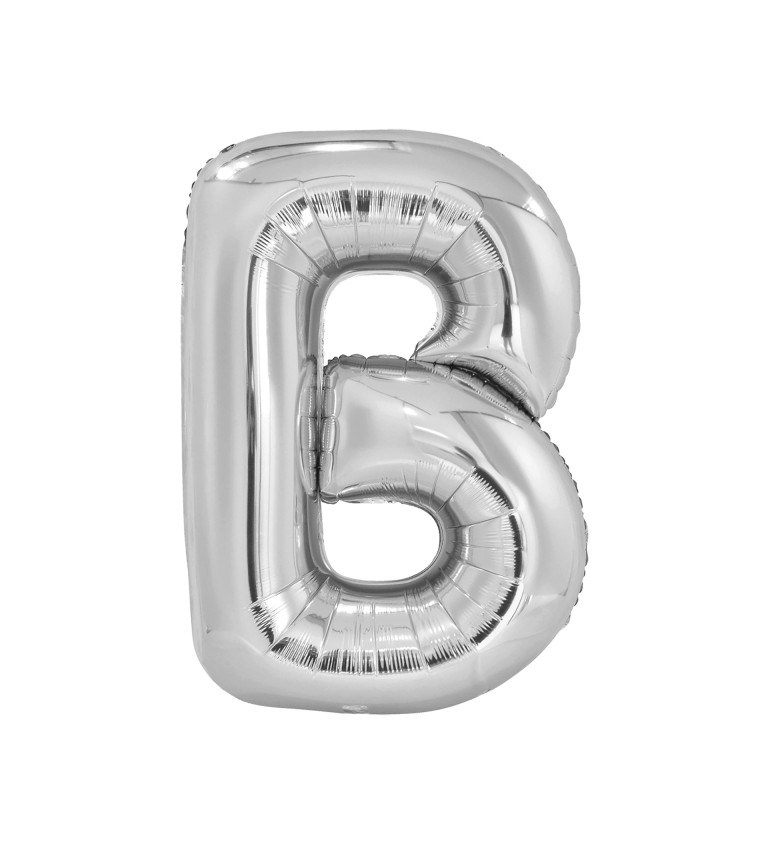 Velký stříbrný foliový balónek - písmeno B