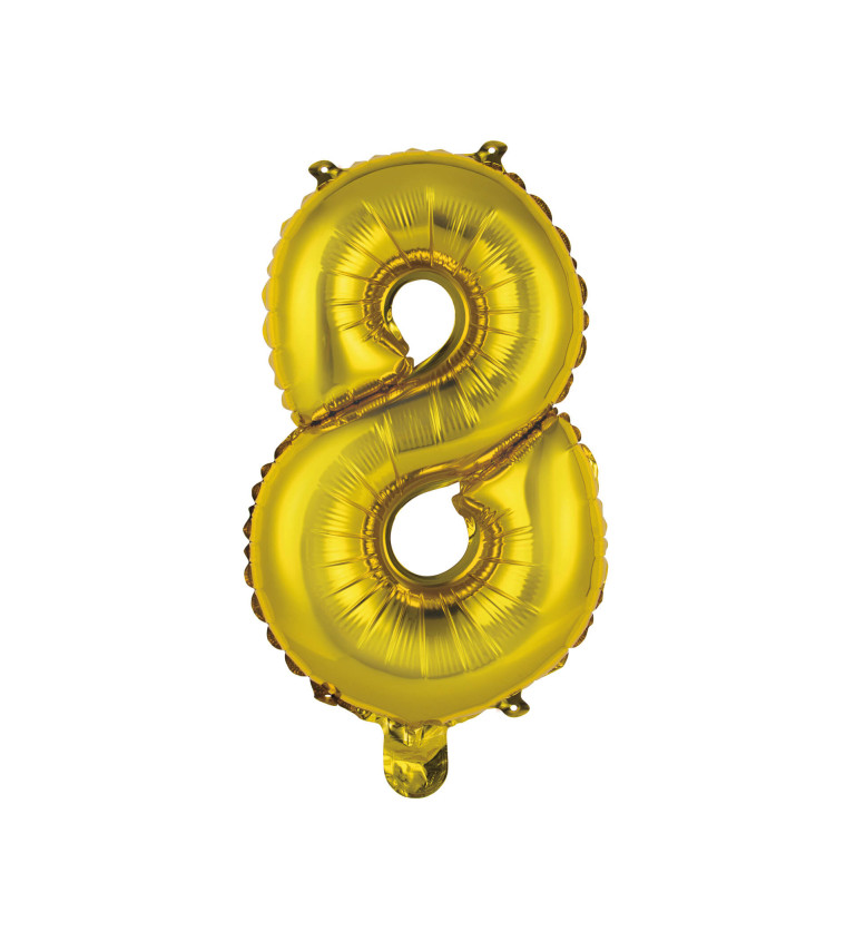 Fóliový balónek malý - zlaté číslo 8
