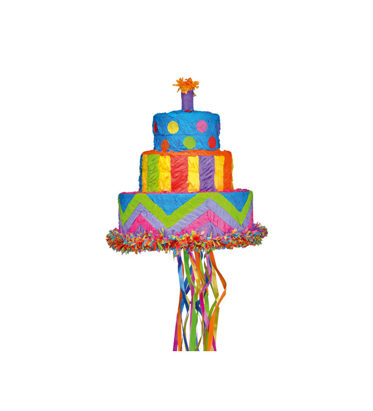 Pinata ve tvaru narozeninového dortu
