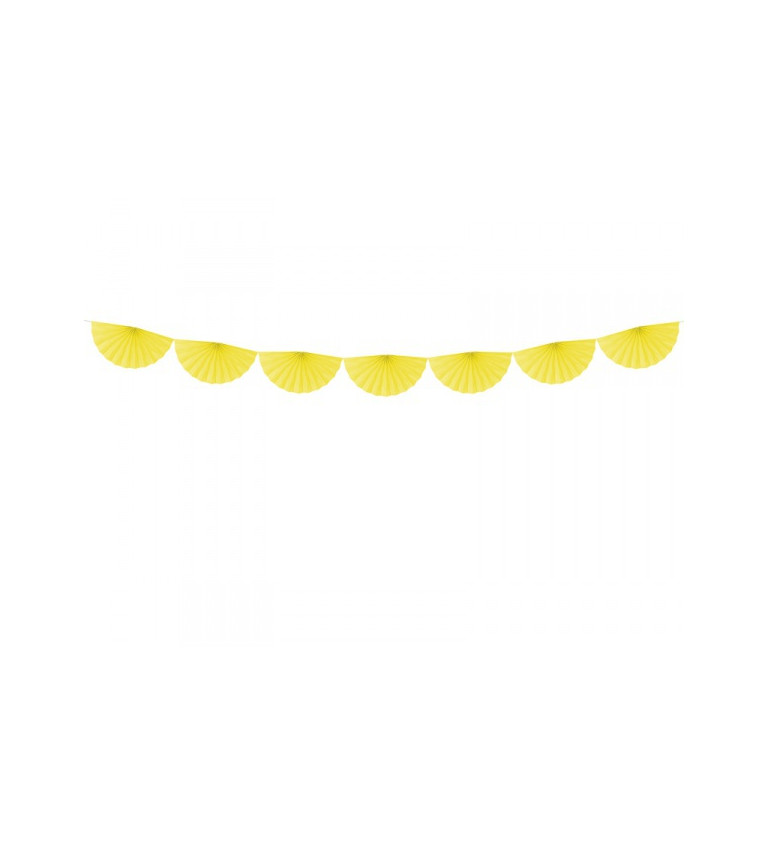Žlutá girlanda s rozetkami 3 metry