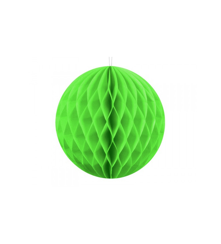 Závěsná dekorativní papírová koule - zelená