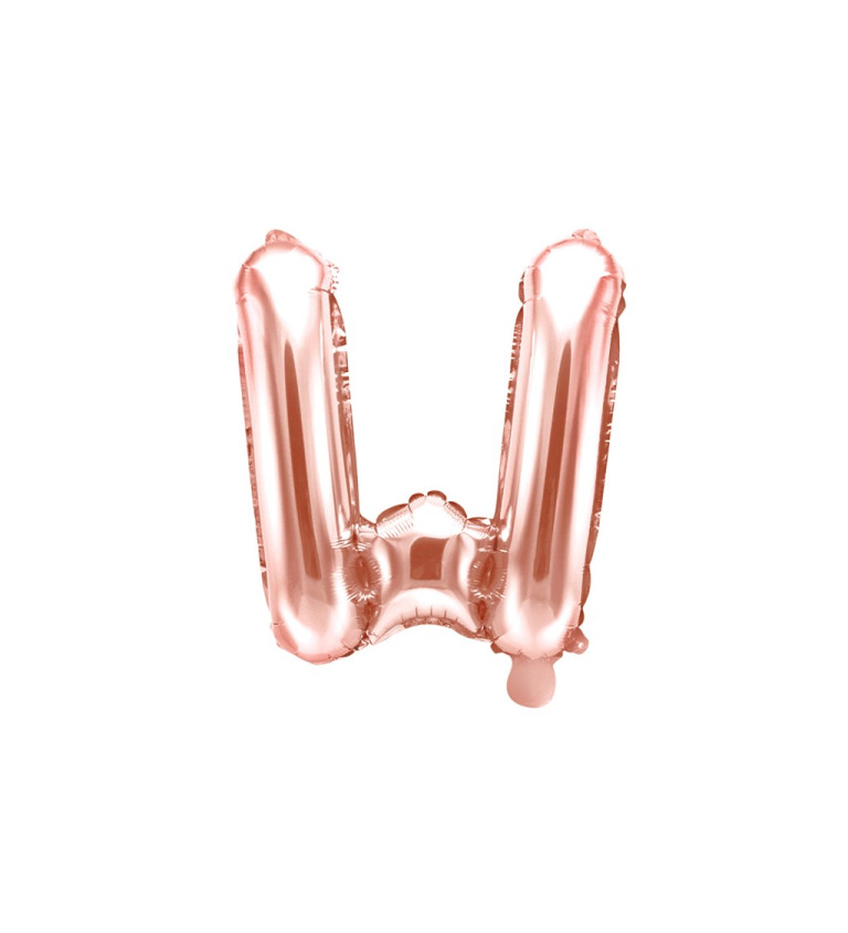 Fóliový balónek - růžově zlaté písmeno W