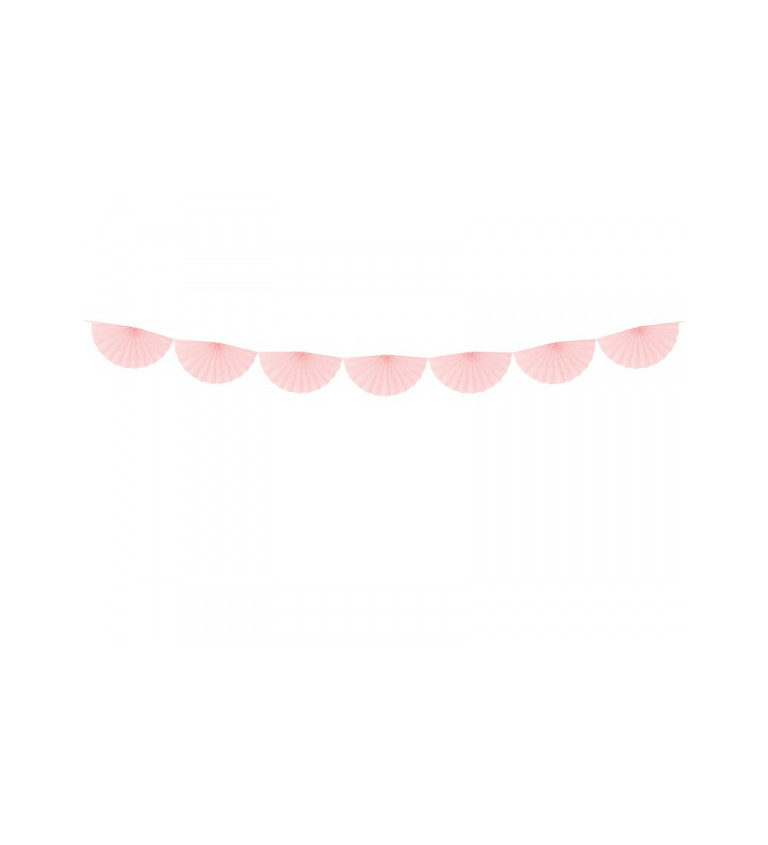Pudrově růžová girlanda s rozetkami