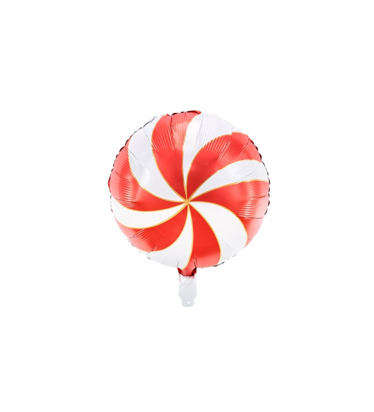 Fóliový balónek Candy V - červeno-bílý