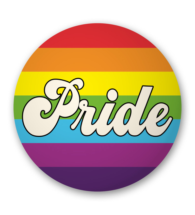Placka - nápis Pride, duha