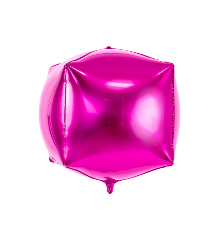 Fóliový balónek - růžová krychle