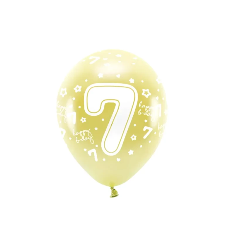 Žluté balónky s č. 7 ECO