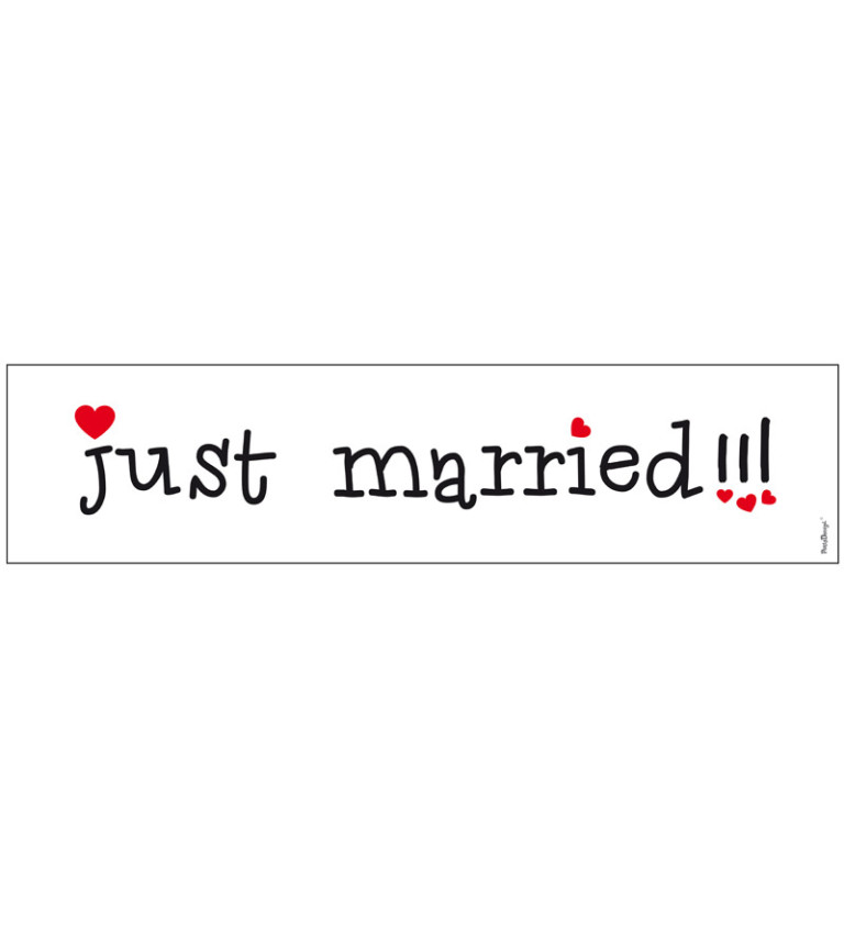 Dekorace SPZ kartička "Just Married"