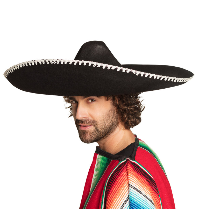 Mexické sombrero černé