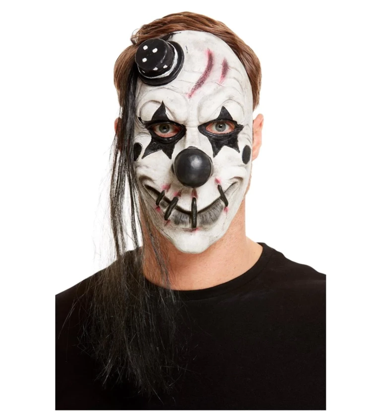Maska černo-bílého klauna