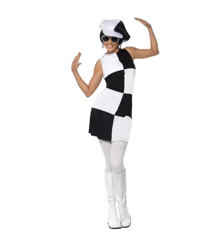 Kostým pro ženy - 60. léta, černo-bílý