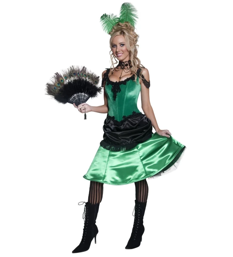 Kostým pro ženy - Kankánová tanečnice zelená