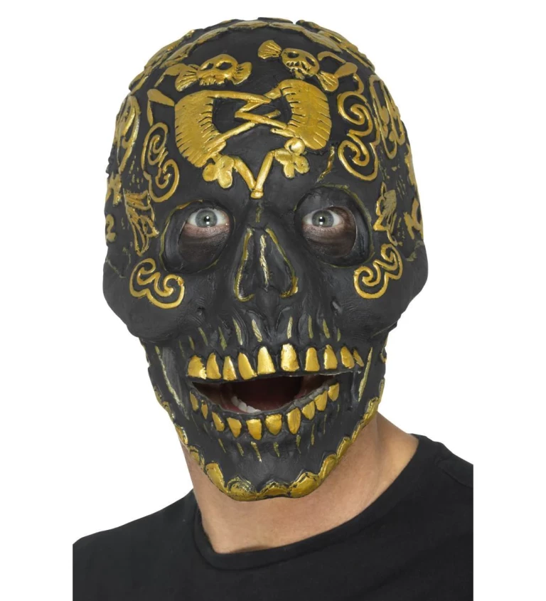Zlato-černá maska  Lebka