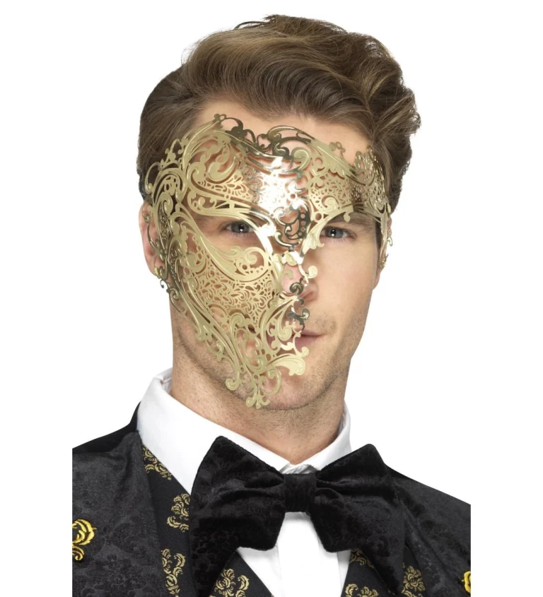 Zlatá filigránová maska Phantom