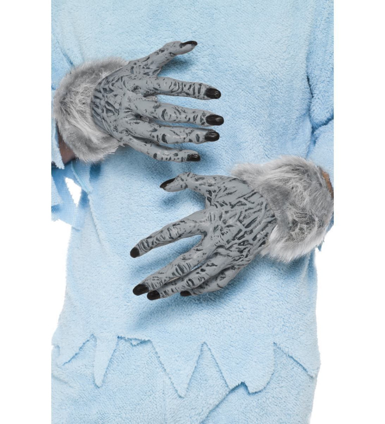 Halloween rukavice Vlkodlak - šedé provedení