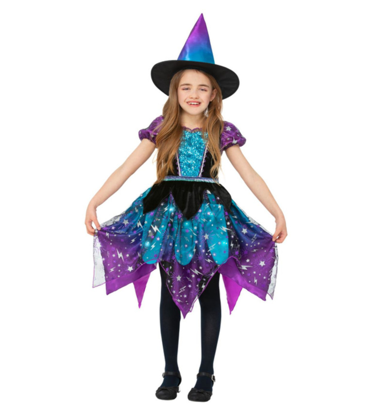 Dětský kostým na Halloween - měsíční čarodějnice