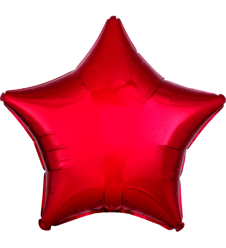 Balónek - hvězda červený