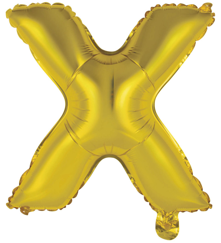 Balónek - písmeno X zlaté