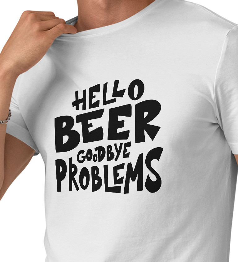 Pánské triko - Hello beer goodbye problems