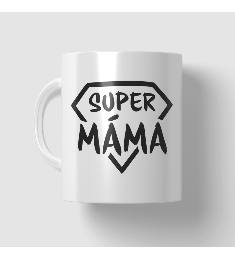 Hrnek s černým nápisem - Super máma