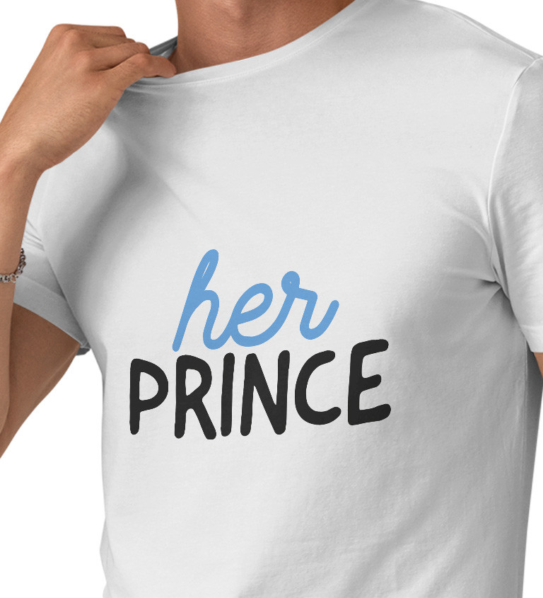 Pánské triko bílé - Her prince