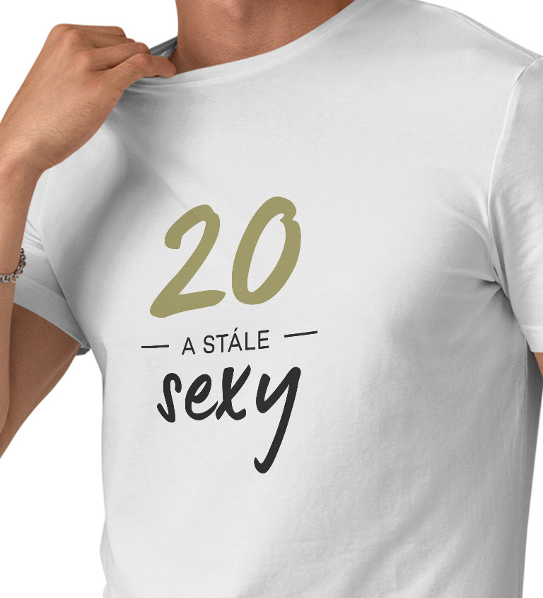 Pánské tričko bílé - 20 a stále sexy