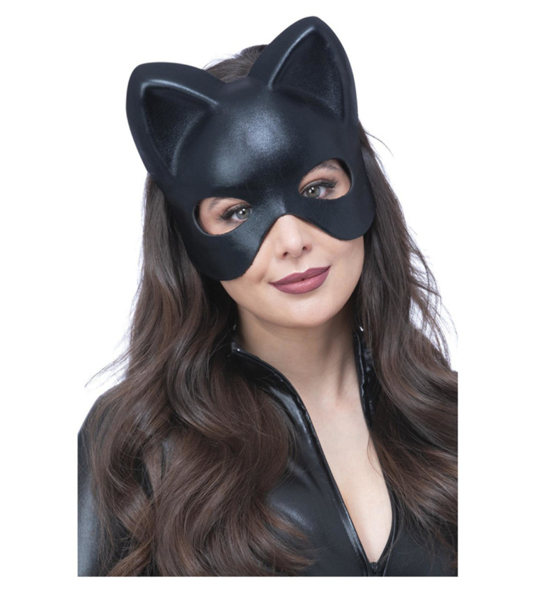 Kočičí černá maska na obličej