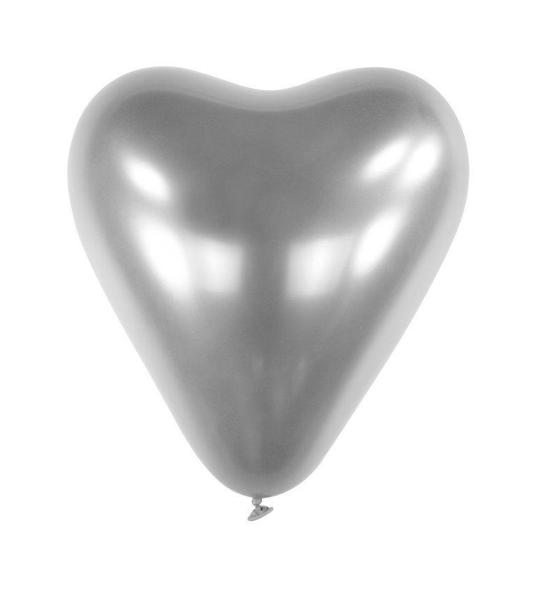 Stříbrné srdce balónek