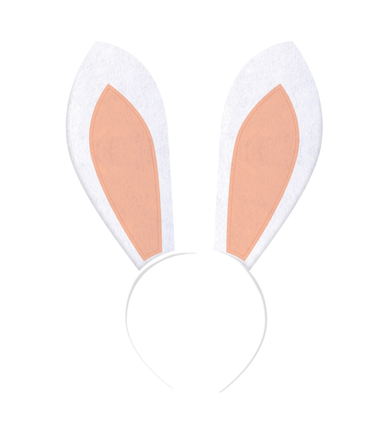 Králičí uši - bílá čelenka