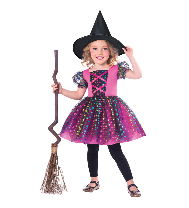 Čarodějnice růžová - dětský kostým