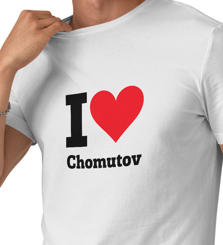 Pánské triko bílé - I love Chomutov