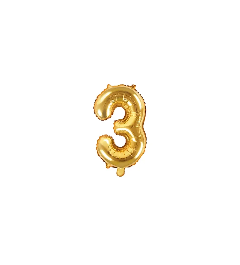 Malá číslice 3 - zlatý balón