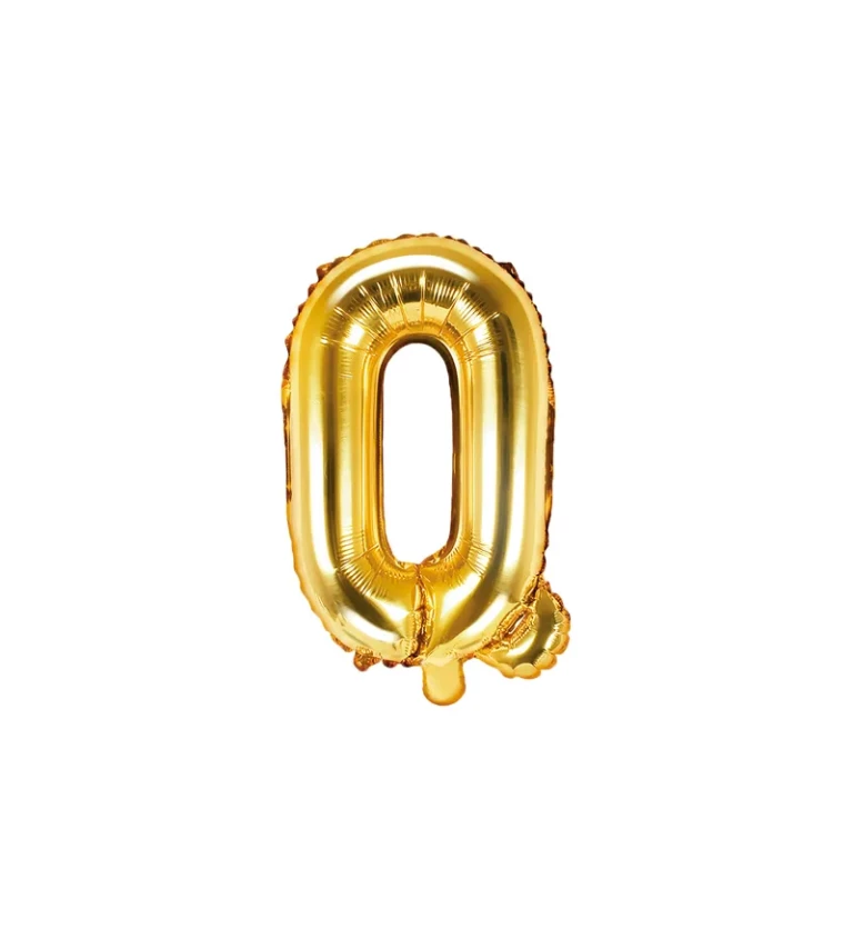 Zlatý balónek písmeno Q