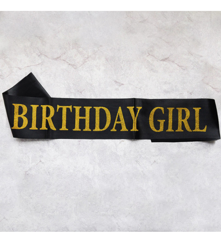 Černá šerpa Birthday Girl