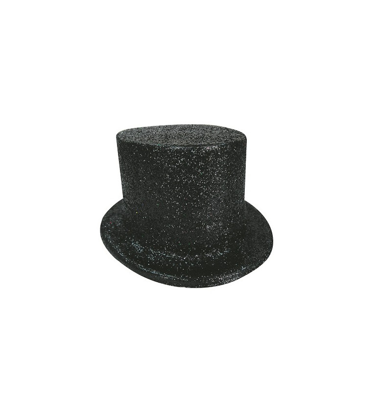 Černý třpytivý klobouk
