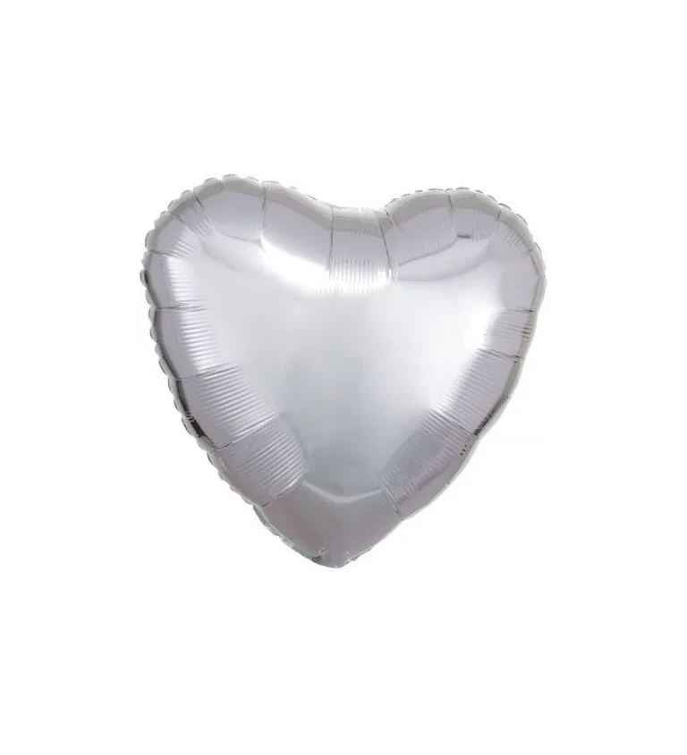 Srdce stříbrný balónek