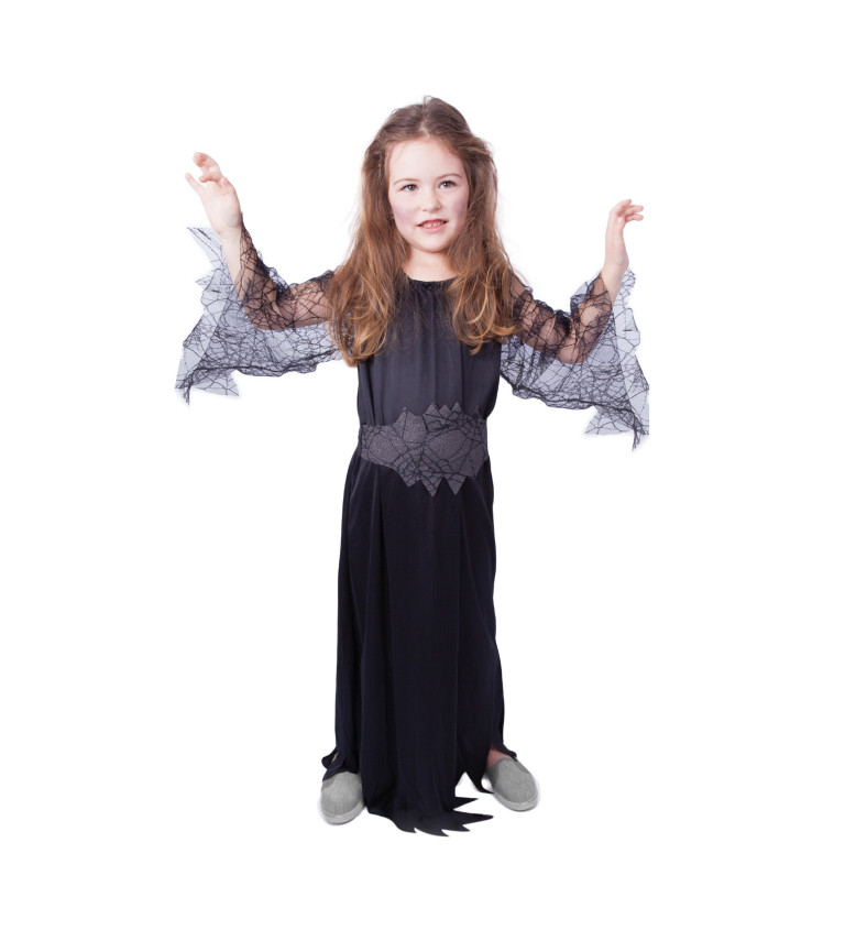 Dětský čarodějnický kostým - šedé šaty