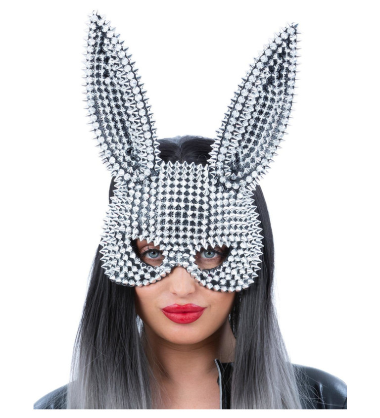Maska zlý stříbrný králíček